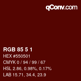 Color code: RGB 85 5 1 | qconv.com