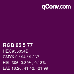 Color code: RGB 85 5 77 | qconv.com