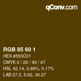 カラーコード: RGB 85 60 1 | qconv.com