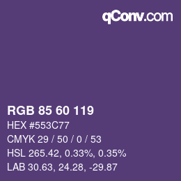 カラーコード: RGB 85 60 119 | qconv.com