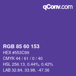カラーコード: RGB 85 60 153 | qconv.com