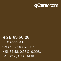カラーコード: RGB 85 60 26 | qconv.com