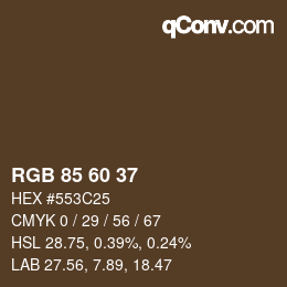 カラーコード: RGB 85 60 37 | qconv.com