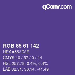 Color code: RGB 85 61 142 | qconv.com