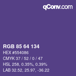 Color code: RGB 85 64 134 | qconv.com