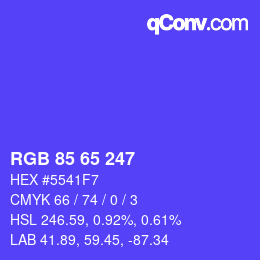 Color code: RGB 85 65 247 | qconv.com