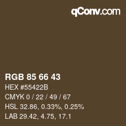 Farbcode: RGB 85 66 43 | qconv.com