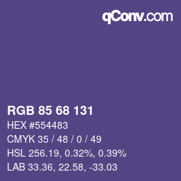 Color code: RGB 85 68 131 | qconv.com