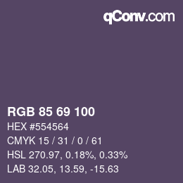Color code: RGB 85 69 100 | qconv.com