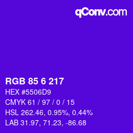 Color code: RGB 85 6 217 | qconv.com