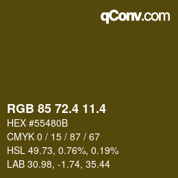 カラーコード: RGB 85 72.4 11.4 | qconv.com