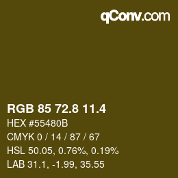 カラーコード: RGB 85 72.8 11.4 | qconv.com