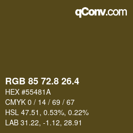 カラーコード: RGB 85 72.8 26.4 | qconv.com