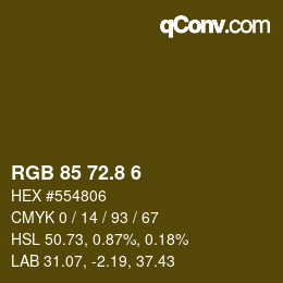 Color code: RGB 85 72.8 6 | qconv.com