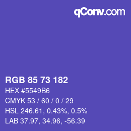 颜色代码: RGB 85 73 182 | qconv.com