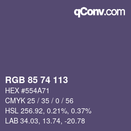 カラーコード: RGB 85 74 113 | qconv.com