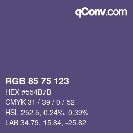 Farbcode: RGB 85 75 123 | qconv.com
