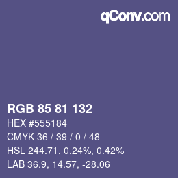 Farbcode: RGB 85 81 132 | qconv.com