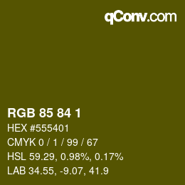 カラーコード: RGB 85 84 1 | qconv.com