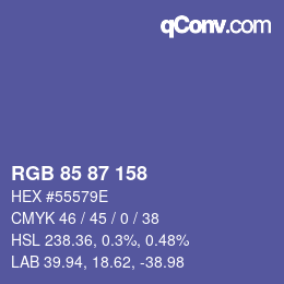 カラーコード: RGB 85 87 158 | qconv.com