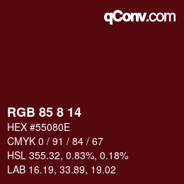 Color code: RGB 85 8 14 | qconv.com