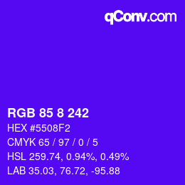 Color code: RGB 85 8 242 | qconv.com
