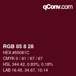 Color code: RGB 85 8 28 | qconv.com