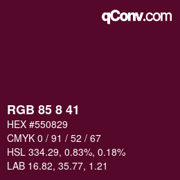 Color code: RGB 85 8 41 | qconv.com