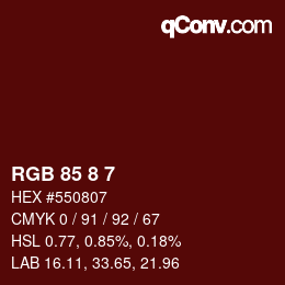 Color code: RGB 85 8 7 | qconv.com
