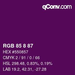 Color code: RGB 85 8 87 | qconv.com