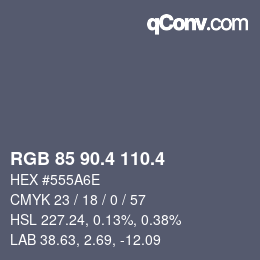 カラーコード: RGB 85 90.4 110.4 | qconv.com