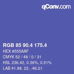 カラーコード: RGB 85 90.4 175.4 | qconv.com