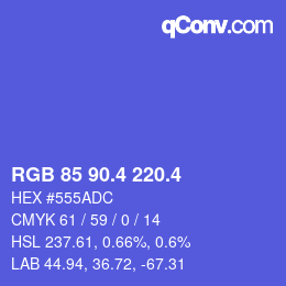 カラーコード: RGB 85 90.4 220.4 | qconv.com