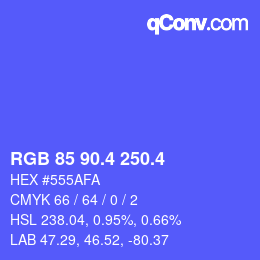 カラーコード: RGB 85 90.4 250.4 | qconv.com