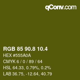 カラーコード: RGB 85 90.8 10.4 | qconv.com