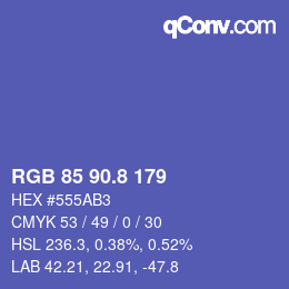 Color code: RGB 85 90.8 179 | qconv.com