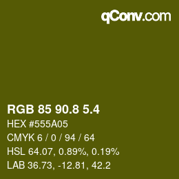 カラーコード: RGB 85 90.8 5.4 | qconv.com