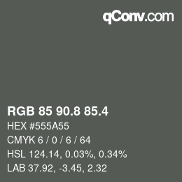 カラーコード: RGB 85 90.8 85.4 | qconv.com