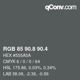 カラーコード: RGB 85 90.8 90.4 | qconv.com