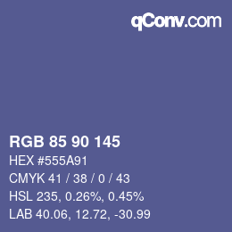 颜色代码: RGB 85 90 145 | qconv.com