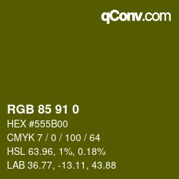 Color code: RGB 85 91 0 | qconv.com