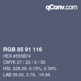 Color code: RGB 85 91 116 | qconv.com