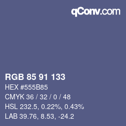 Color code: RGB 85 91 133 | qconv.com