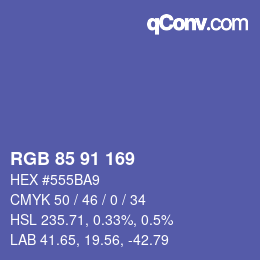 Color code: RGB 85 91 169 | qconv.com