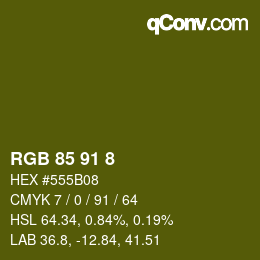 Color code: RGB 85 91 8 | qconv.com
