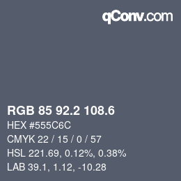 カラーコード: RGB 85 92.2 108.6 | qconv.com