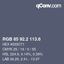 カラーコード: RGB 85 92.2 113.6 | qconv.com