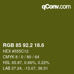 カラーコード: RGB 85 92.2 18.6 | qconv.com