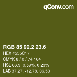 カラーコード: RGB 85 92.2 23.6 | qconv.com