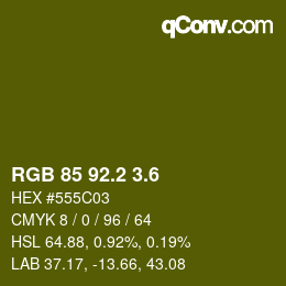 カラーコード: RGB 85 92.2 3.6 | qconv.com